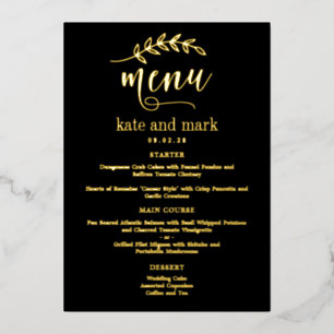 Rustic Elegance REAL FOIL Elegant Menu Card