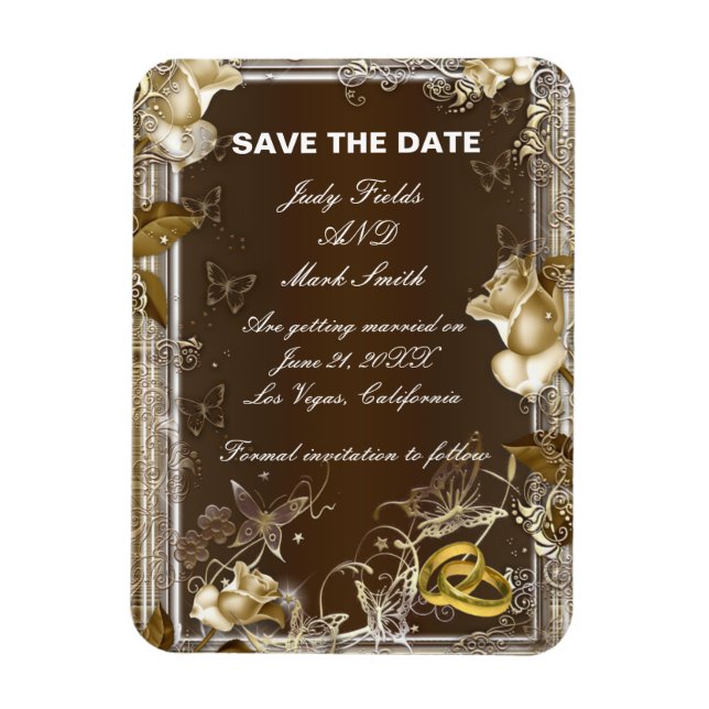 Rustic Elegance Rose Blanche Magnet Aimanté de Fai (Vertical)