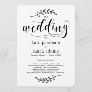 Rustic Elegance Wedding Ceremony Program