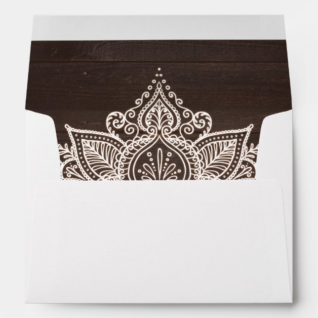 Rustic Elegance Wedding Envelope (Back (Bottom))