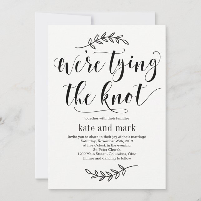 Rustic Elegance Wedding Invitation (Front)