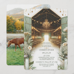 Rustic Elegance Wedding Rehearsal Invitation