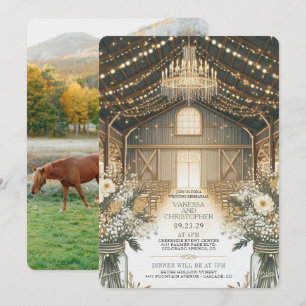 Rustic Elegance Wedding Rehearsal Invitation