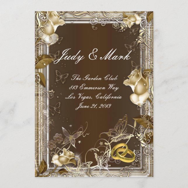 Rustic Elegance White Rose Menu Card (Front)