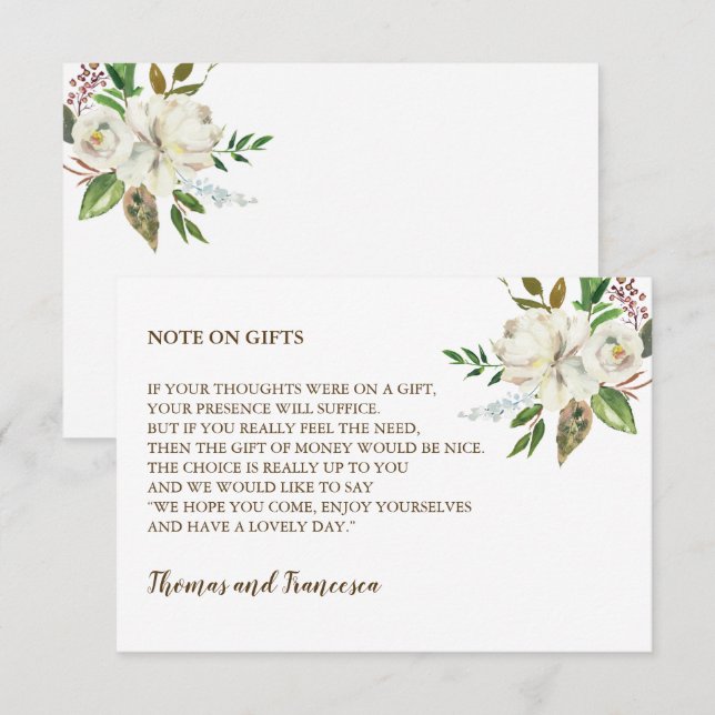 Rustic Elegance Wishing Well Card (Front/Back)