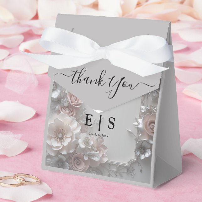 Rustic Elegant 3D Floral Wedding Favor Box (Wedding)
