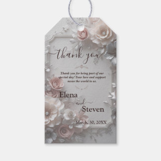 Rustic Elegant 3D Floral Wedding Gift Tags