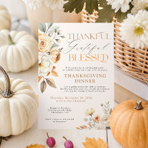 Rustic Elegant Autumn Floral Thanksgiving Dinner