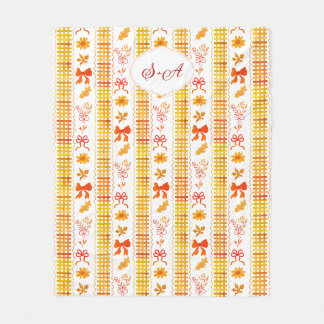 Rustic Elegant Autumn Monogram Wedding Welcome Fleece Blanket