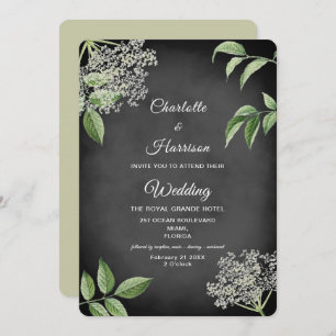 Rustic Elegant Baby's Breath Flowers Wedding Invitation
