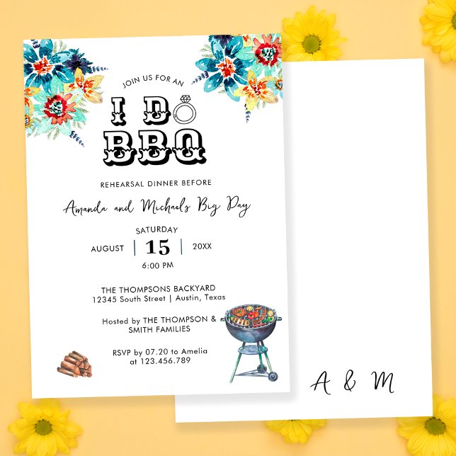 Rustic Elegant Backyard I Do BBQ Rehearsal Dinner Invitation (Creator Uploaded)
