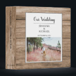 Rustic elegant barn wood photo Wedding Binder<br><div class="desc">Rustic elegant barn wood photo Wedding Album.
You can add your own photo,  text,  names and create a very personal and unique wedding album.</div>