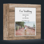 Rustic elegant barn wood photo Wedding Binder<br><div class="desc">Rustic elegant barn wood photo Wedding Album.
You can add your own photo,  text,  names and create a very personal and unique wedding album.</div>