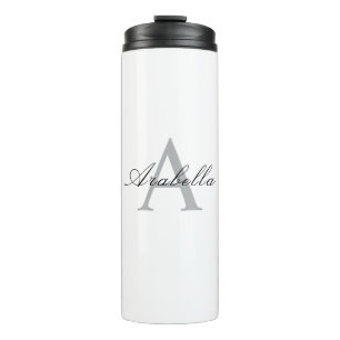 Rustic Elegant Black Personalized Monogram  Name  Thermal Tumbler