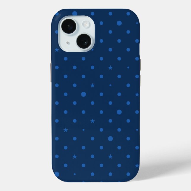 Rustic Elegant Blue & Black Stars Case-Mate iPhone Case (Back)