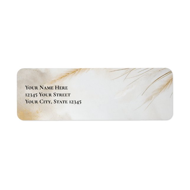 Rustic Elegant Bohemian Floral Gold Pampas  (Front)
