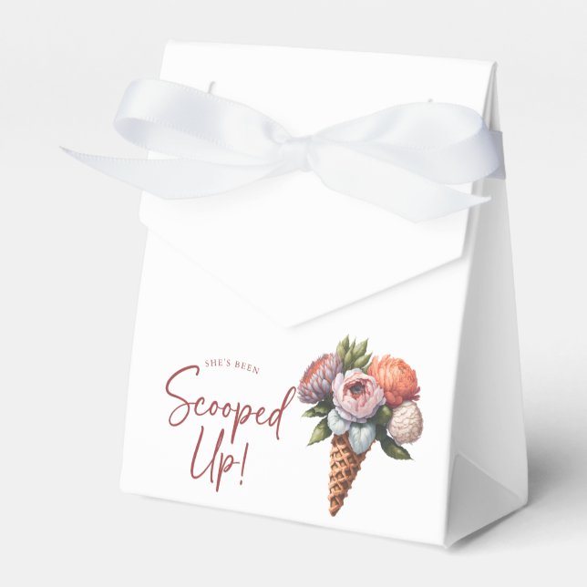 Rustic Elegant Boho Ice Cream Bridal Shower Favor Box (Front Side)