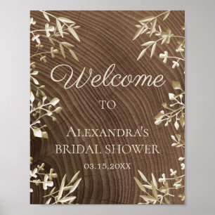 Rustic Elegant Bridal Shower Welcome Poster
