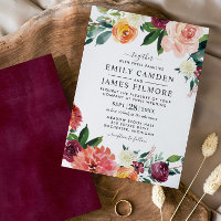 Rustic Elegant Burgundy Blush Fall Floral Wedding