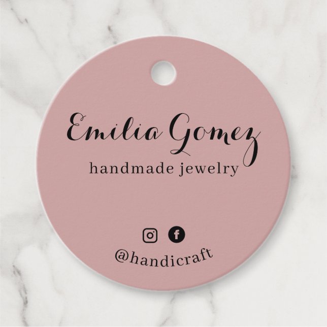 Rustic Elegant Calligraphy Script Hang Tag Design (Front)
