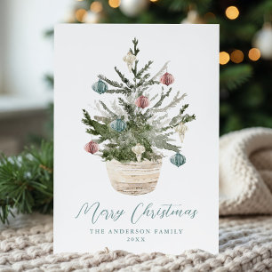 Rustic Elegant Christmas Tree Non-Photo Holiday Card