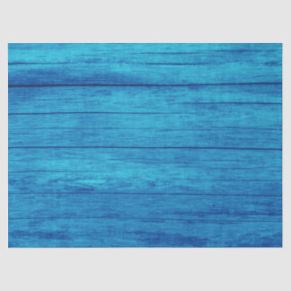 Rustic Elegant Cottage Texture Blue Wood Grain Tissue Paper