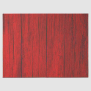 Rustic Elegant Cottage Texture Red Wood Grain Tissue Paper