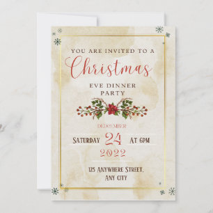 Rustic Elegant de noël soirée invitation