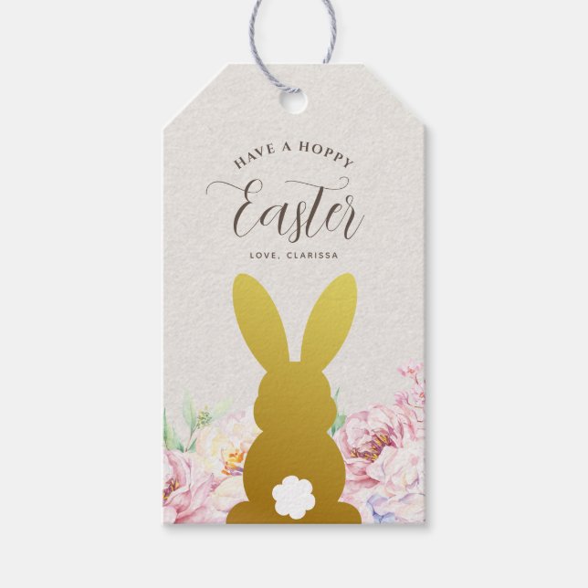 Rustic Elegant Easter Personalized Gift Tags (Front)
