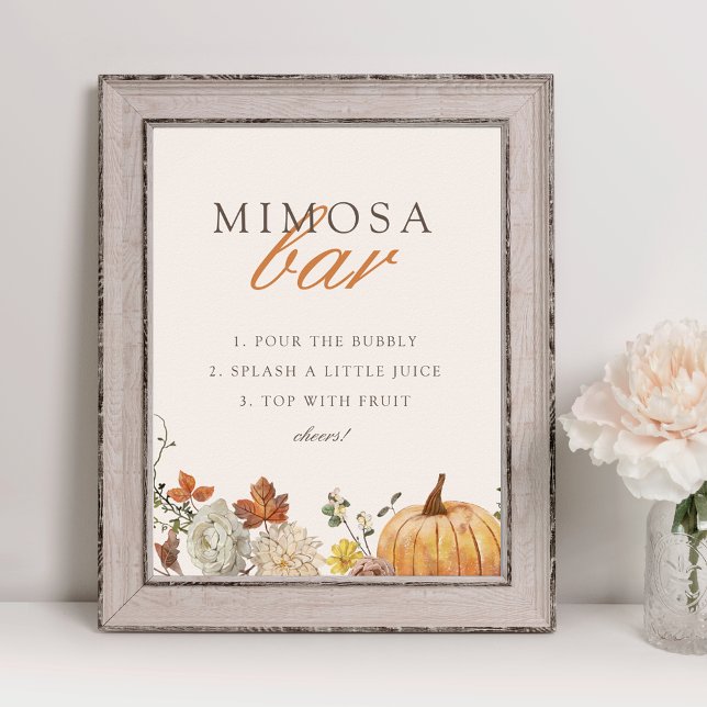 Rustic Elegant Fall Baby Shower Mimosa Bar Sign (Creator Uploaded)