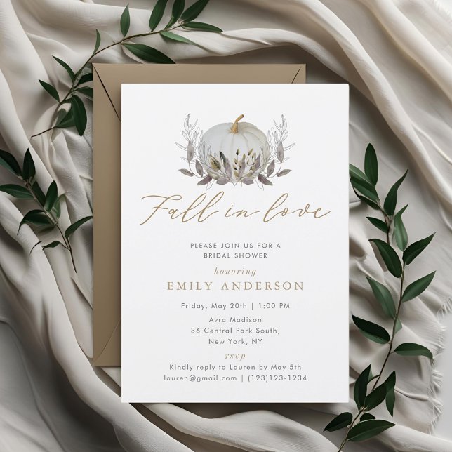 Rustic Elegant Fall in Love Bridal Shower Invitation (Creator Uploaded)