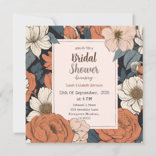 Rustic & Elegant Floral Bridal Shower Invitation