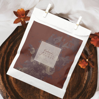 Rustic Elegant Floral Bridal Shower Terracotta Favour Bag