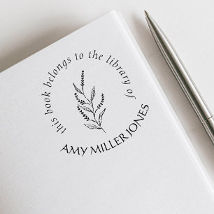 Rustic Elegant Floral From The Library Book Self-inking Stamp