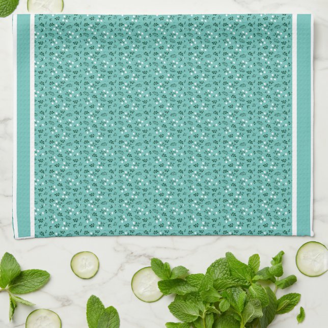 Rustic Elegant  Floral  Pattern Kitchen Towel (Folded)