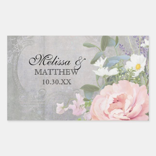 Rustic Elegant Floral Sticker (Front)