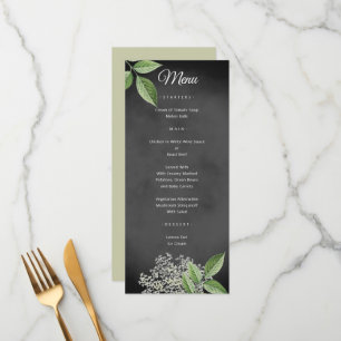 Rustic Elegant Floral Wedding Menu