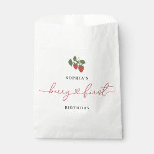 Rustic Elegant Girl's Berry First Birthday Party Favour Bag