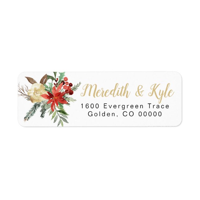 rustic elegant holiday Christmas return address  (Front)