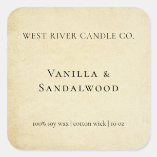 Rustic Elegant Kraft Paper Candle Label