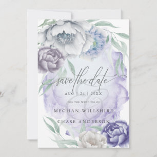 Rustic Elegant Lilac and Violet Flowers Invitation