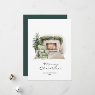 Rustic Elegant Minimal Cozy Home  Holiday Card