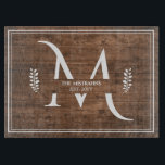 Rustic & Elegant Monogram Faux Wood Cutting Board<br><div class="desc">This rustic design features an elegant monogram accented with vines on each side, on a faux wood background. This is great for a Christmas gift for newlyweds, a wedding gift or a housewarming gift. Click the customize button for more flexibility in adjusting the text! Variations of this design as well...</div>