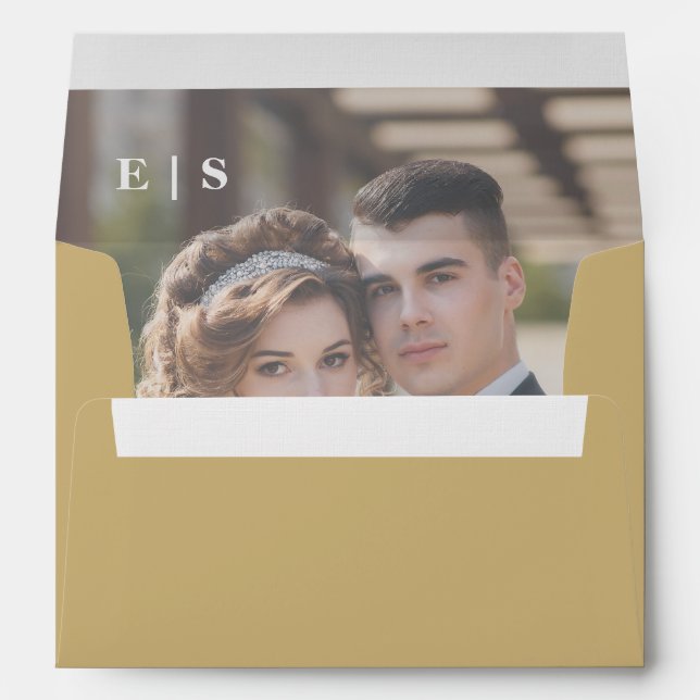 Rustic Elegant Monogram Floral Wedding  Envelope (Back (Bottom))