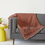 Rustic Elegant Monogram Newlywed Couple  Throw Blanket<br><div class="desc">Rustic Elegant Monogram Newlywed Couple Throw Blanket..</div>