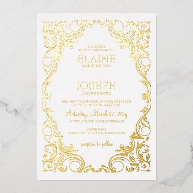 Rustic Elegant Ornate Frame Wedding  (Front)