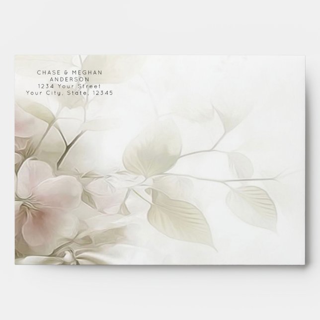 Rustic Elegant Peach Tree Blossoms  Envelope (Front)