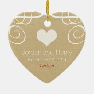 Rustic Elegant Personalized Photo Heart Ornament