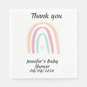 Rustic Elegant Rainbow Baby Shower Gender-neutral Napkin