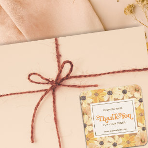 Rustic Elegant Retro Floral  Fall Seasonal   Square Sticker